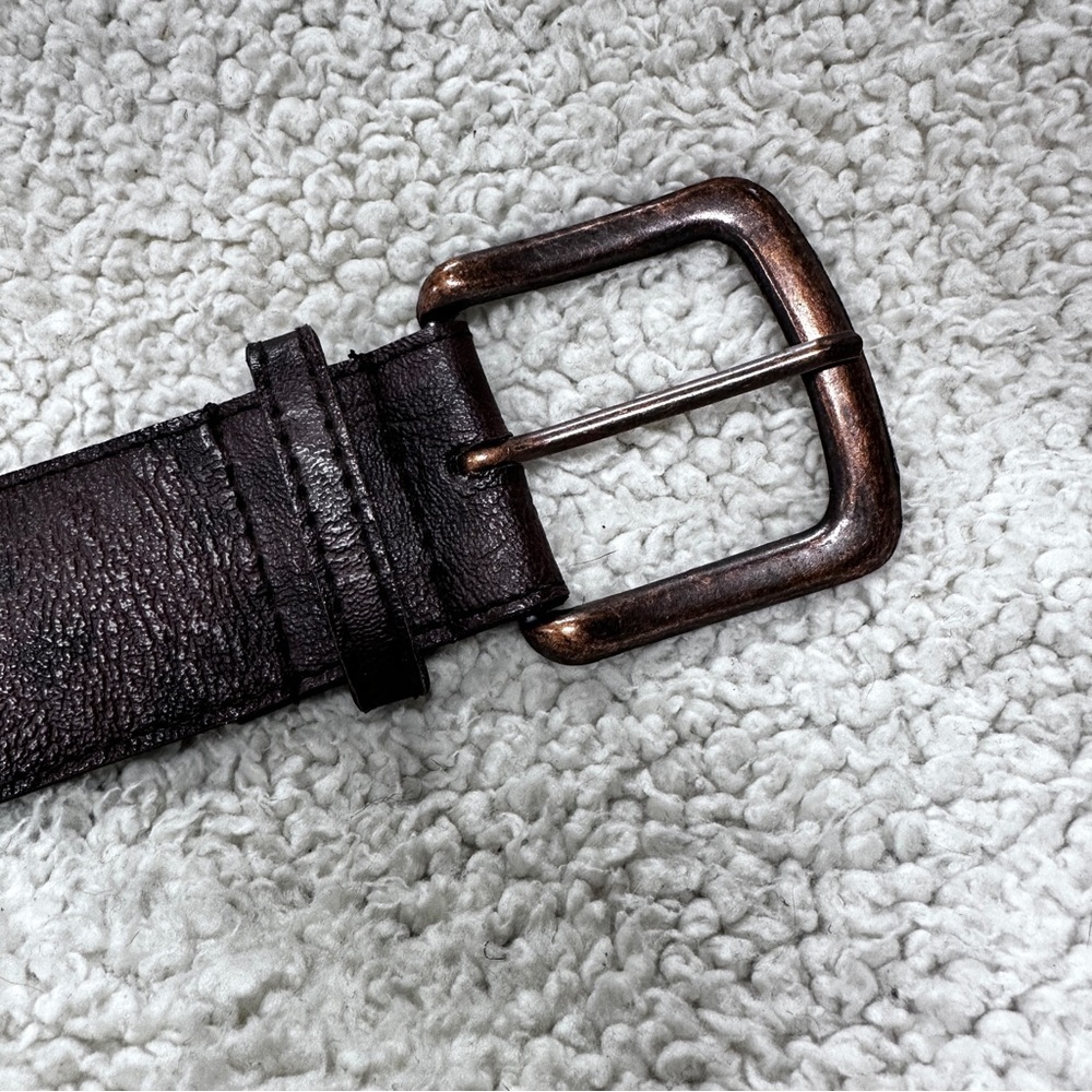 Copper Studded Rhinestone Vegan Boho Belt, Copper Colored Buckle - Picture 5 of 6